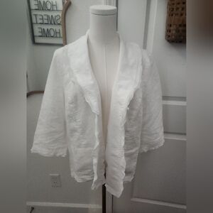 Kim Rogers White Linen Blend Blazer